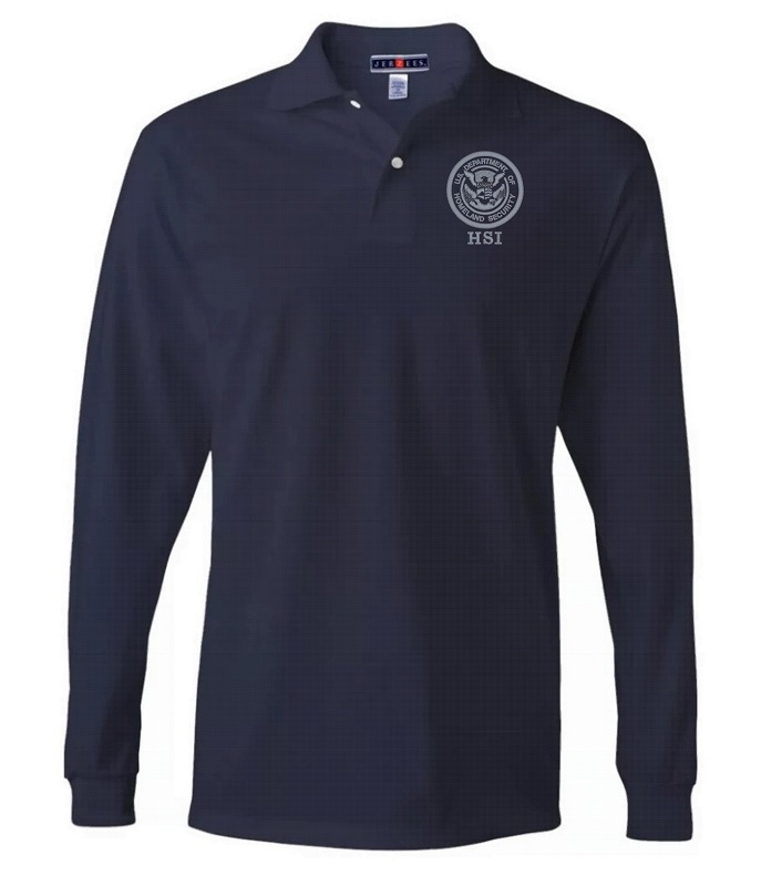 (image for) Homeland Security HSI Black & Gray Logo Polo L/S